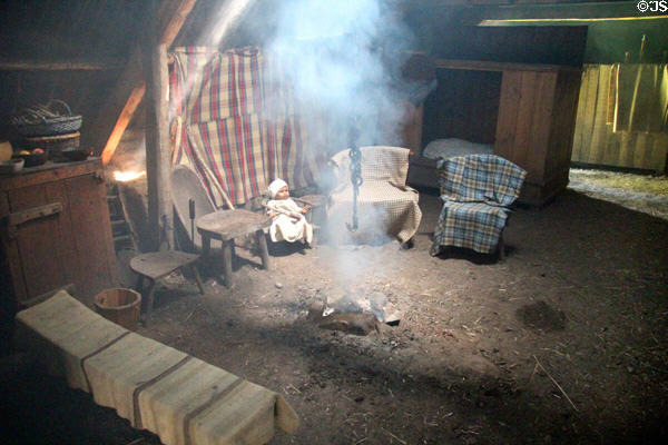 Stockman's House interior in Scottish Township at Highland Folk Museum. Newtonmore, Scotland.