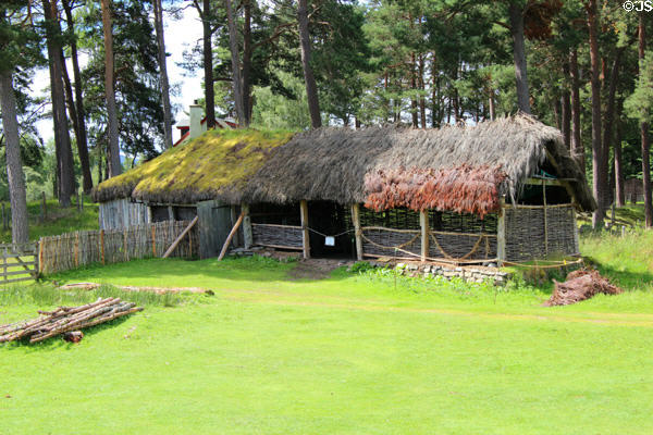 Barn in Scottish Township at Highland Folk Museum. Newtonmore, Scotland.
