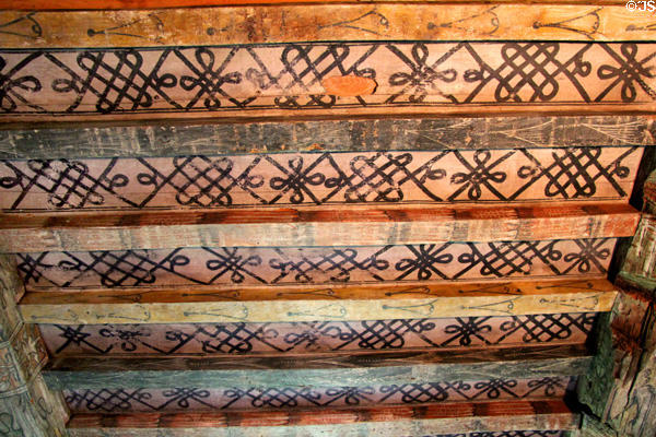 Painted ceiling at Huntingtower Castle. Perth, Scotland.
