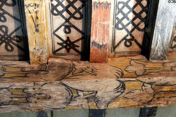 Painted ceiling detail at Huntingtower Castle. Perth, Scotland.