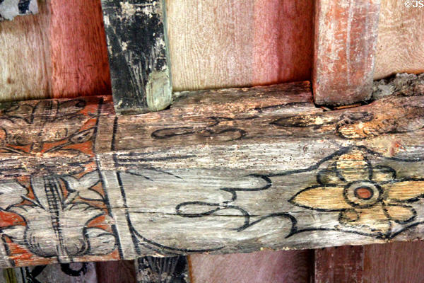 Painted ceiling detail at Huntingtower Castle. Perth, Scotland.