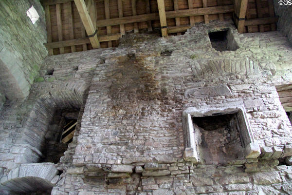 Tower second floor seen through missing floor at Huntingtower Castle. Perth, Scotland.