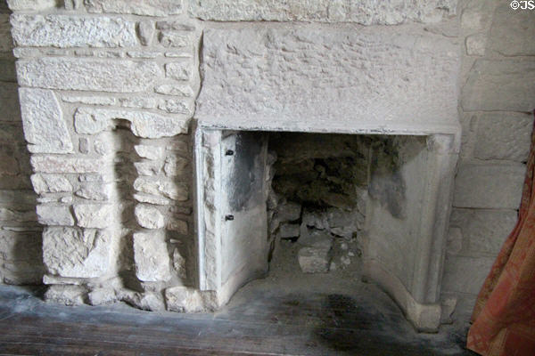Tower fireplace at Huntingtower Castle. Perth, Scotland.