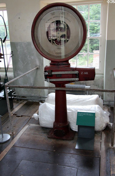 Weigh scale at Stanley Mills. Stanley, Scotland.