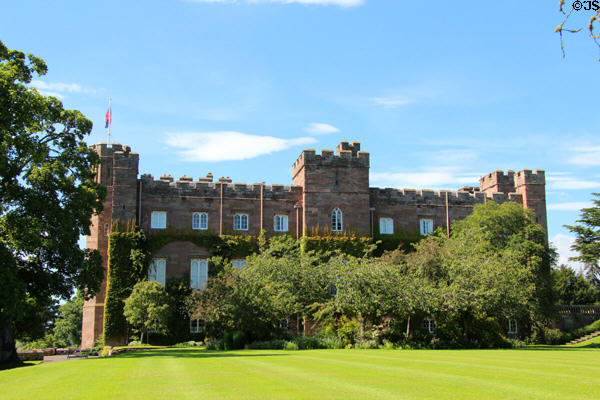 Scone Palace (1803-12) opens for public tours. Perth, Scotland. Architect: William Atkinson.