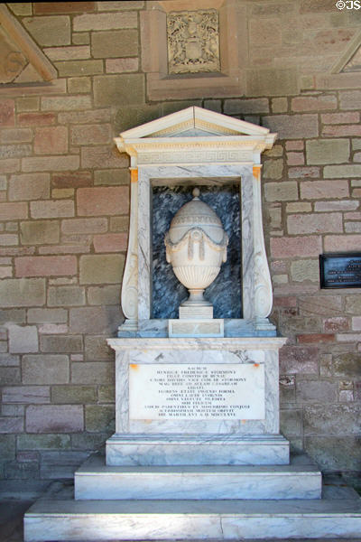 Memorial urn 1766 to Henry Stormont in Chapel at Scone Palace. Perth, Scotland.