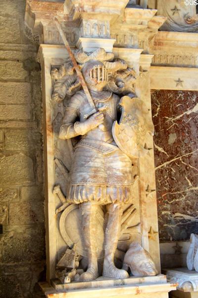 Marquis of Tullibardine on monument to 1st Lord Stormont in Chapel at Scone Palace. Perth, Scotland.