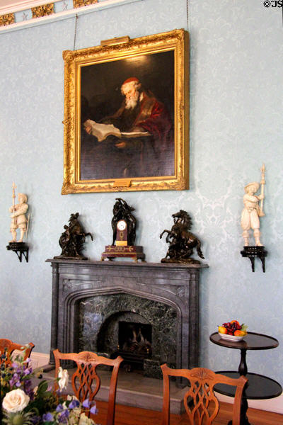 Philosopher painting attrib. Philip de Koninck or Salomon de Koninck over dining room fireplace at Scone Palace. Perth, Scotland.