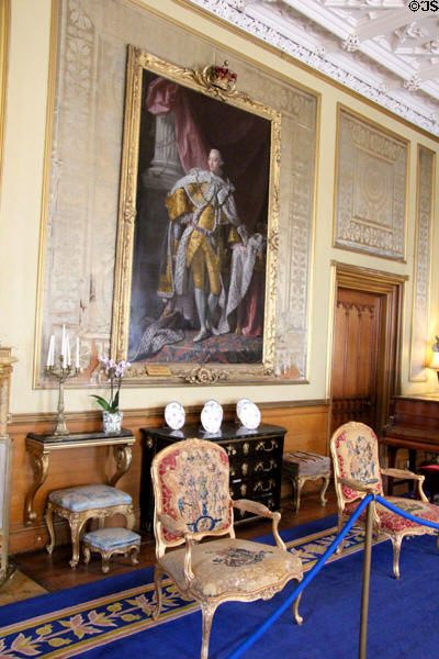 Portrait of George III by Allan Ramsay in state drawing room at Scone Palace. Perth, Scotland.
