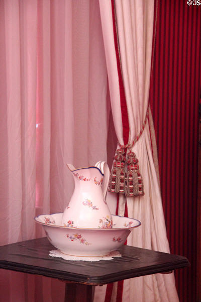 Pitcher & basin in Queen Victoria suite at Scone Palace. Perth, Scotland.