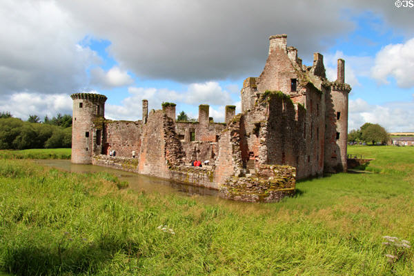 Caerlaverock Castle (13thC) run as museum by Historic Scotland (HES). Caerlaverock, Scotland.