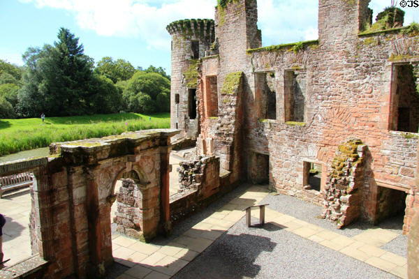 Courtyard at Caerlaverock Castle. Caerlaverock, Scotland.