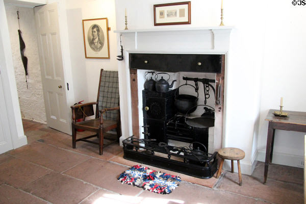 Kitchen fireplace at Robert Burns House. Dumfries, Scotland.