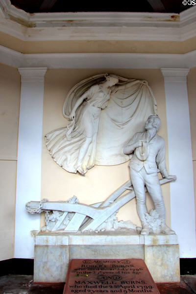 Plowman statue in Robert Burns' mausoleum at St Michael's Church. Dumfries, Scotland.