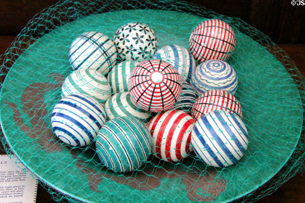 Carpet bowls set at Craigievar Castle. Alford, Scotland.
