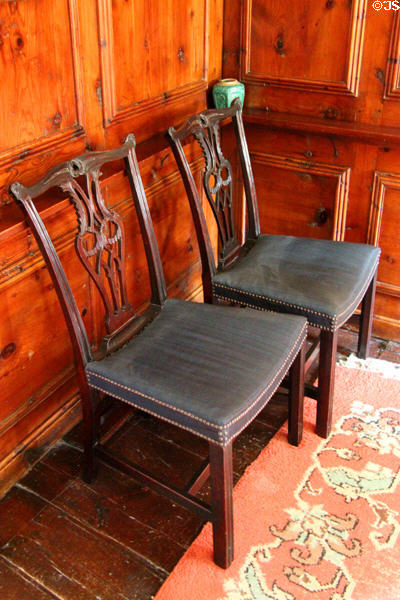 Chippendale chairs in ladies withdrawing room at Craigievar Castle. Alford, Scotland.