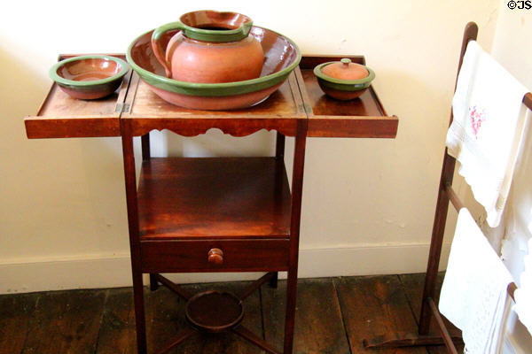 Washstand with basin & pitcher at Crathes Castle. Crathes, Scotland.