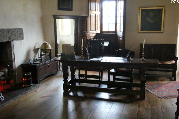 Gallery furniture at Crathes Castle. Crathes, Scotland.