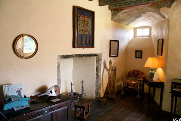 Muses room with musical instruments at Crathes Castle. Crathes, Scotland.