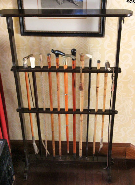 Walking stick collection at Crathes Castle. Crathes, Scotland.