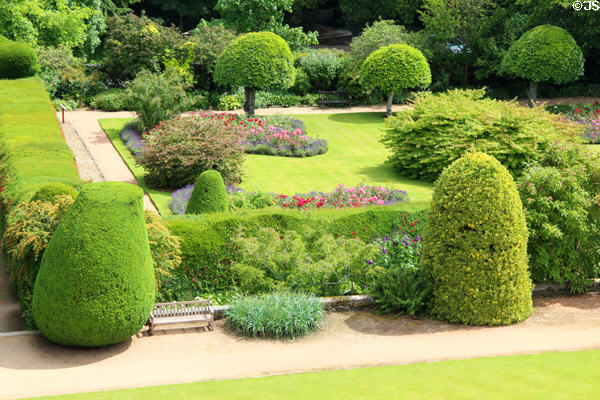 Garden at Crathes Castle. Crathes, Scotland.