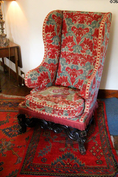 Armchair (17thC) oldest piece of furniture at Drum Castle. Drumoak, Scotland.