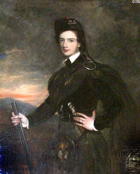 Francis Garden (1721-1793), Lord Gardenstone, 5th of Troup, in His Kilt & Plaid by circle of Tilly Kettle at Drum Castle. Drumoak, Scotland.