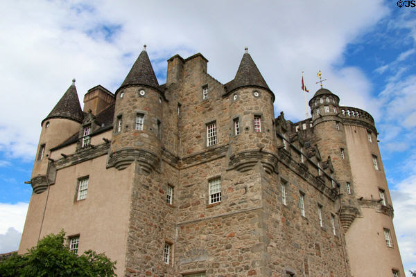 Conical turrets atop Castle Fraser. Aberdeenshire, Scotland.