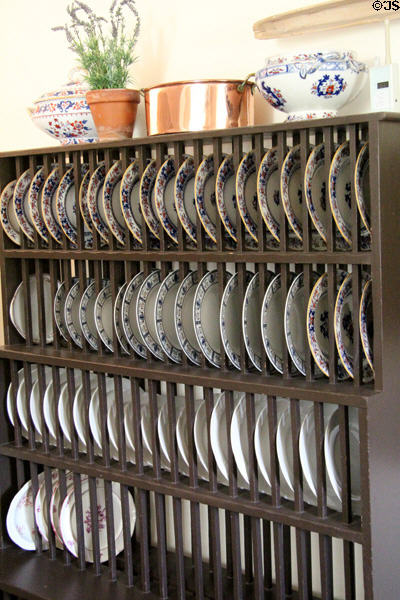 Plate drying rack at Castle Fraser. Aberdeenshire, Scotland.