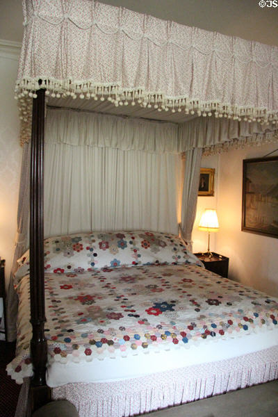 Four-poster bed (18thC) in Pink Room at Castle Fraser. Aberdeenshire, Scotland.