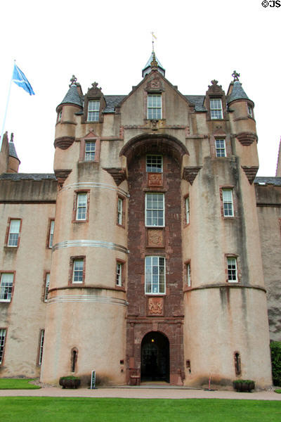 Front entrance at Fyvie Castle. Turriff, Scotland.