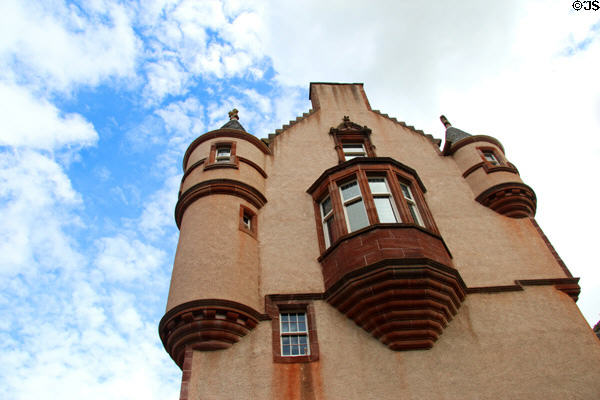 Turret architecture at Fyvie Castle. Turriff, Scotland.