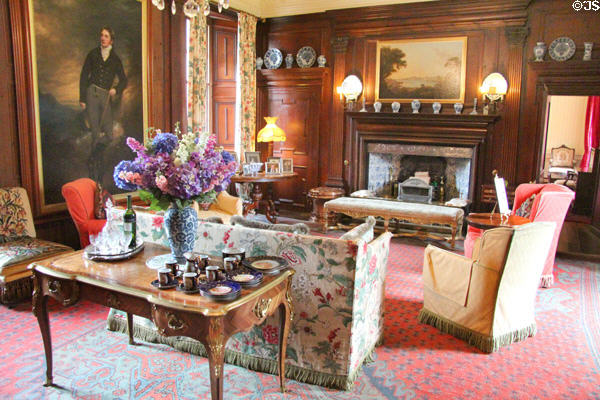 Morning room seating area at Fyvie Castle. Turriff, Scotland.