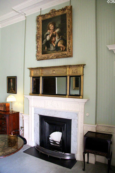 Dunfermline bedroom fireplace at Fyvie Castle. Turriff, Scotland.