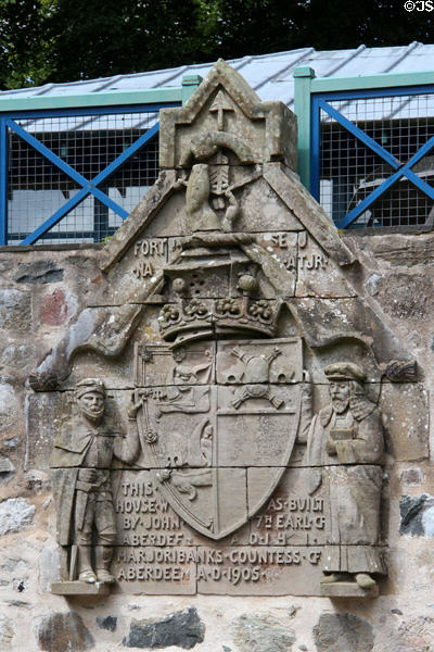 Carving commemorating the building of Haddo House. Methlick, Scotland.