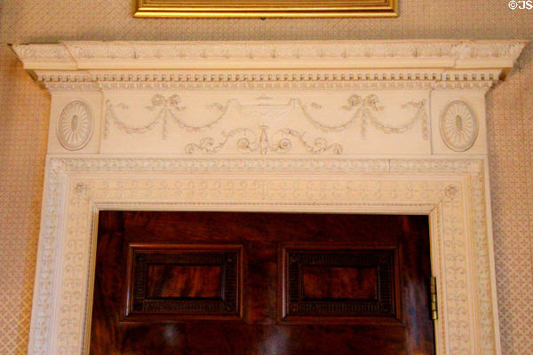 Adamesque door surround in morning room at Haddo House. Methlick, Scotland.