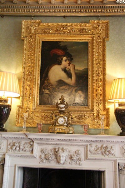 David with Head of Goliath painting by circle of Domenichino over Adamesque fireplace at Haddo House. Methlick, Scotland.