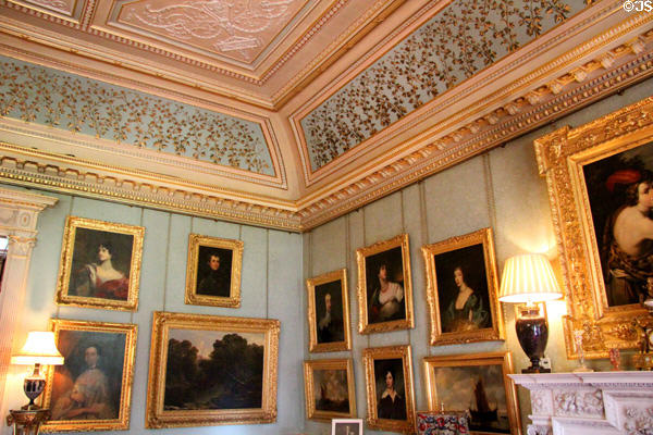 Drawing room with old masters at Haddo House. Methlick, Scotland.