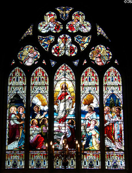 Stained glass window in chapel at Haddo House. Methlick, Scotland.