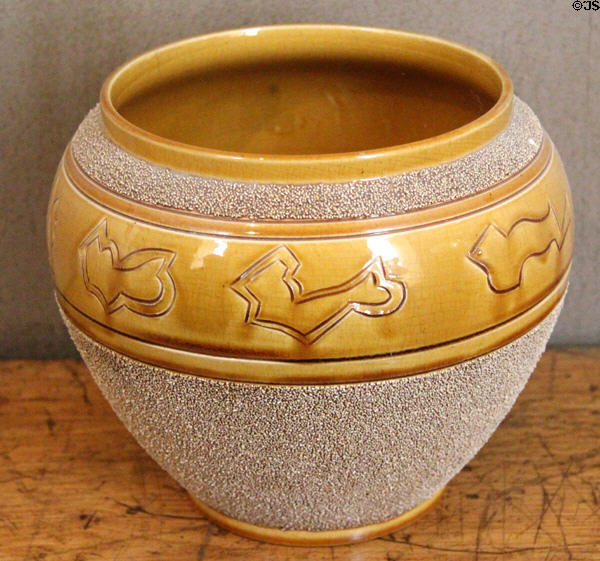 Modern ceramic pot at Haddo House. Methlick, Scotland.