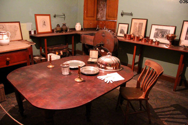 Servants pantry work room at Haddo House. Methlick, Scotland.