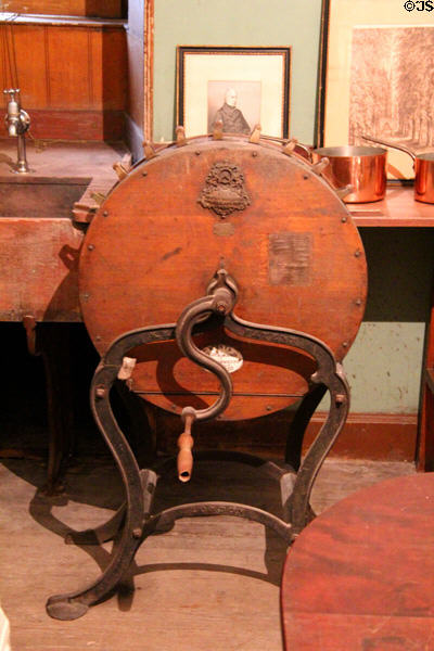 Rotary knife cleaner in work area at Haddo House. Methlick, Scotland.