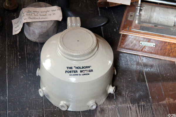 Holborn Foster Mother ceramic poultry water dispenser at Pitmedden Garden. Pitmedden, Scotland.