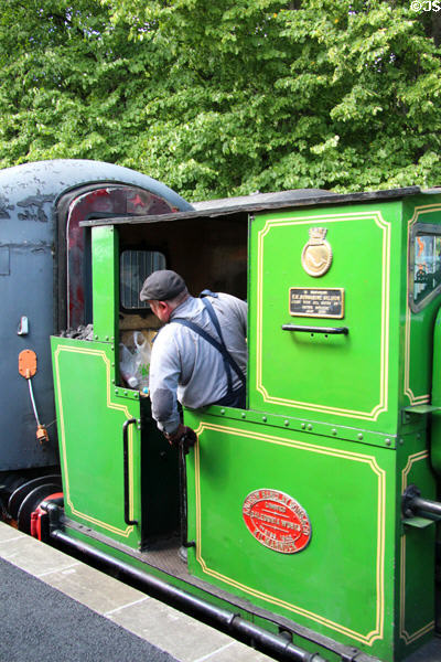 Cab of Salmon steam locomotive at Royal Deeside Railway. Scotland.