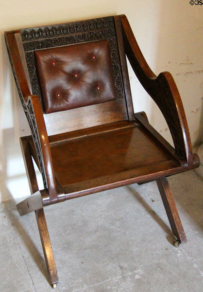 Folding chair at Brodie Castle. Brodie, Scotland.