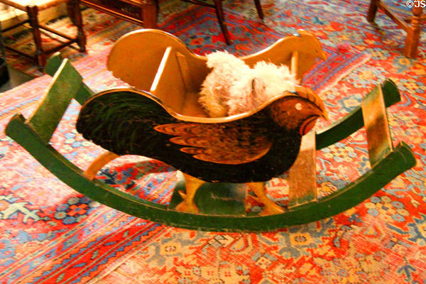 Toy rocking chicken at Brodie Castle. Brodie, Scotland.