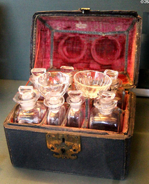 Medicine chest belonging to Lord Balmerino, a Jacobite executed after Rebellion of 1745 at Culloden Moor Visitor Centre. Culloden Moor, Scotland.