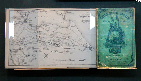 Tourist Guide to Culloden Moor & Story of the Battle (1874) by Peter Anderson of Inverness at Culloden Moor Visitor Centre. Culloden Moor, Scotland.