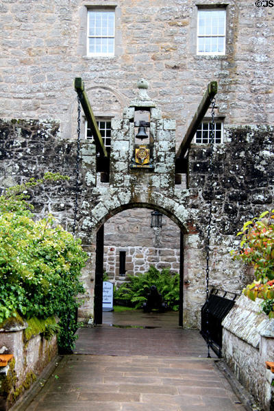 Drawbridge entrance of Cawdor Castle. Cawdor, Scotland.