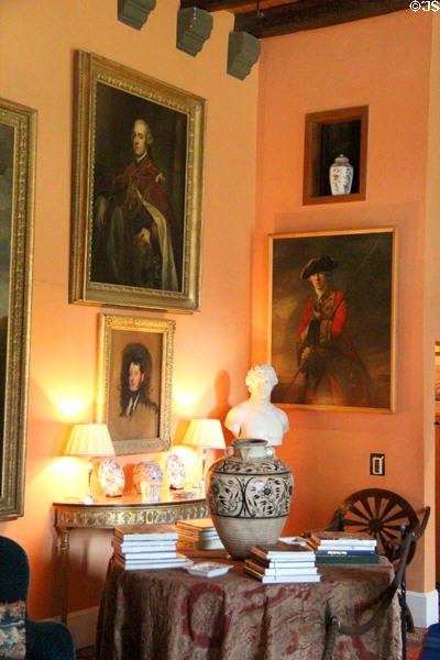 Portraits in drawing room at Cawdor Castle. Cawdor, Scotland.